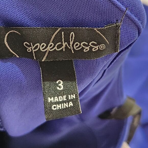 Speechless Maxi Dress Size 3 Blue Royal Color Sleeveless Sequins Open Leg - Picture 11 of 15